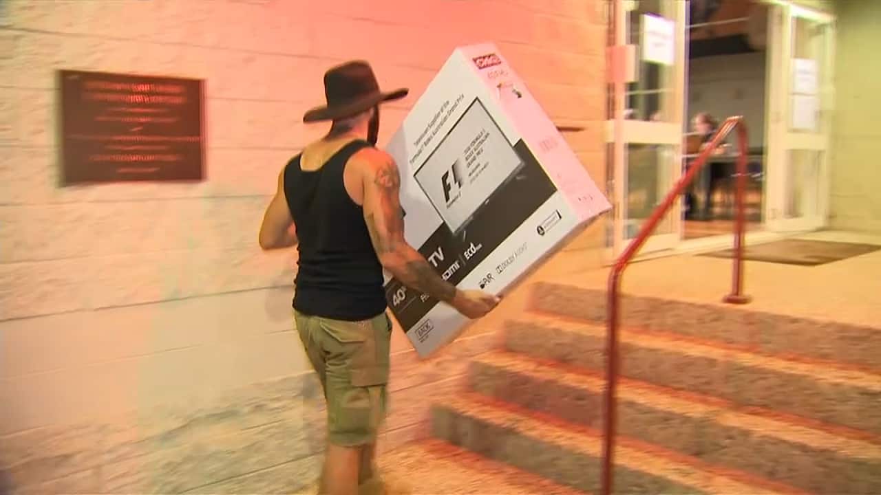 Residents have been making donations to evacuation centres.