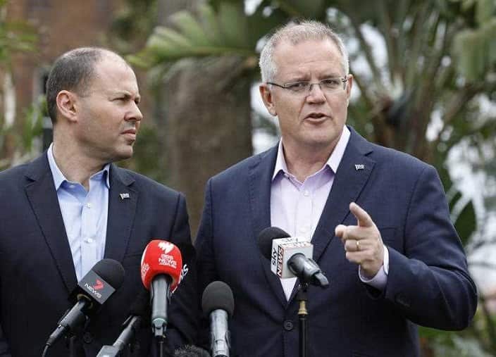 Treasurer Josh Frydenberg and Prime Minister Scott Morrison on the campaign trail in Wentworth.