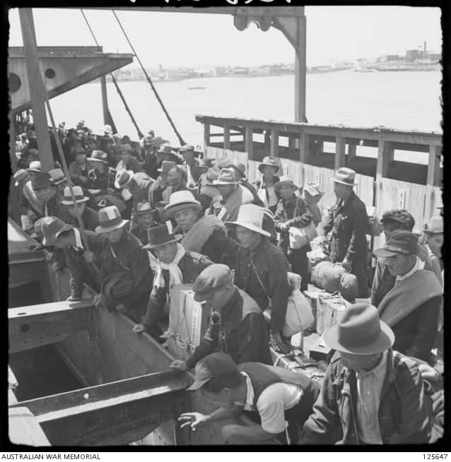 Japanese civilian internees aboard the Koei Maru in 1946.