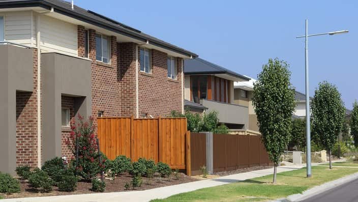 Suburban Street with modern houses