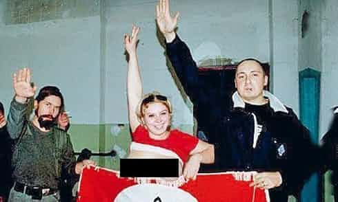 Shprygyn has been photographed giving a Nazi salute though he has denied having far-right leanings. 