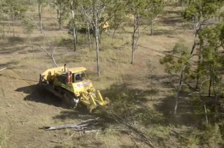 Bulldozer clearing trees at Queensland’s Olive Vale Station in 2015.