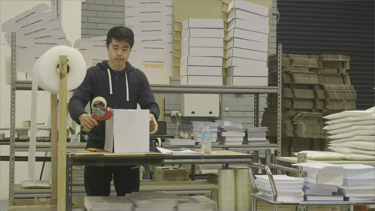 Textbooks are packaged and sent from Zookal's new warehouse.