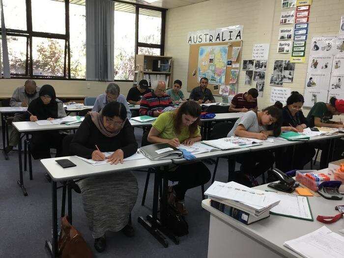 Yazidi Refugees learning English at a TAFE Institute in NSW