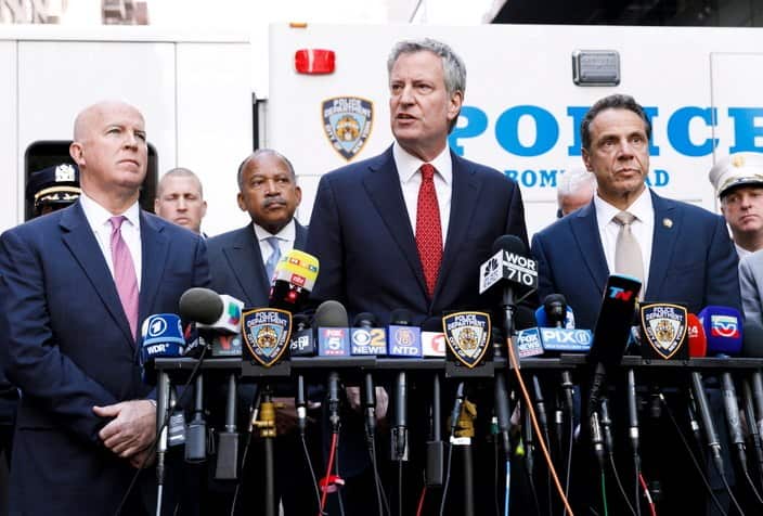 Officials at Press Conference in New York 