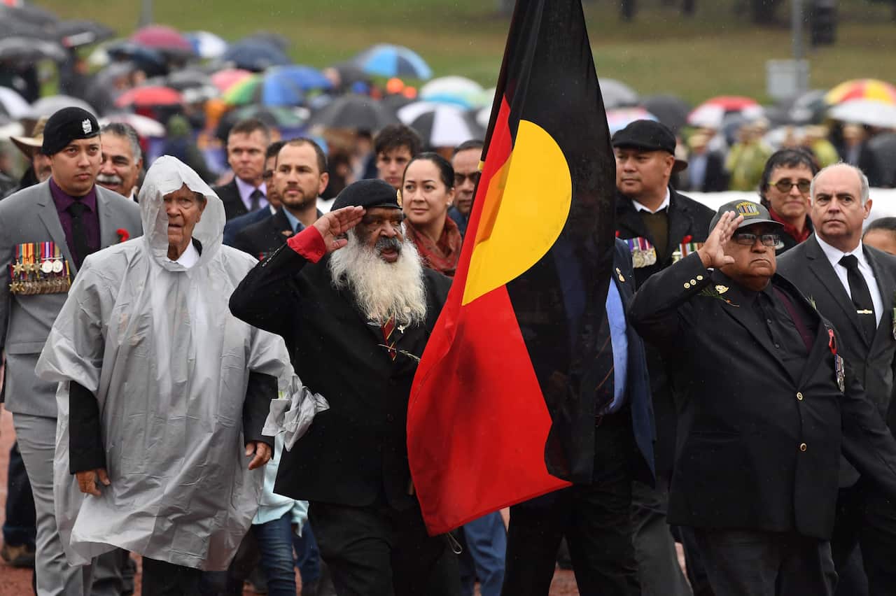 Indigenous soilders lead the ANZAC Day March