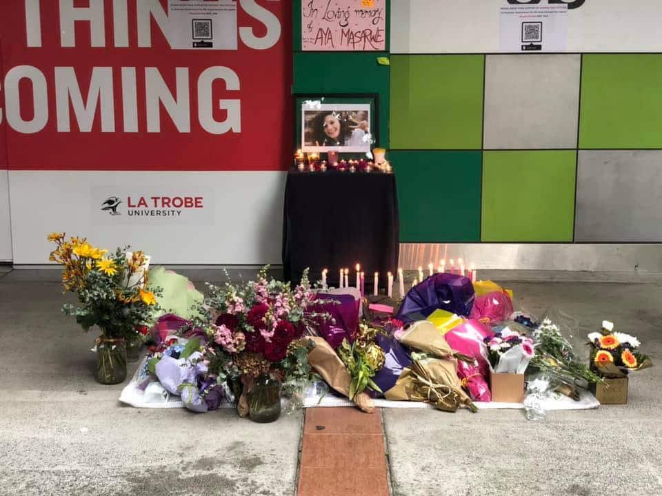 A tribute to Aiia Maasarwe at La Trobe University where she was studying as an international student.
