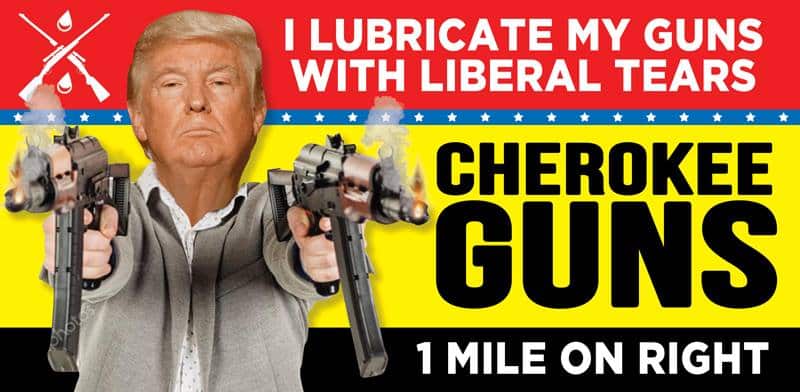 A alleged billboard image posted by Cherokee Guns
