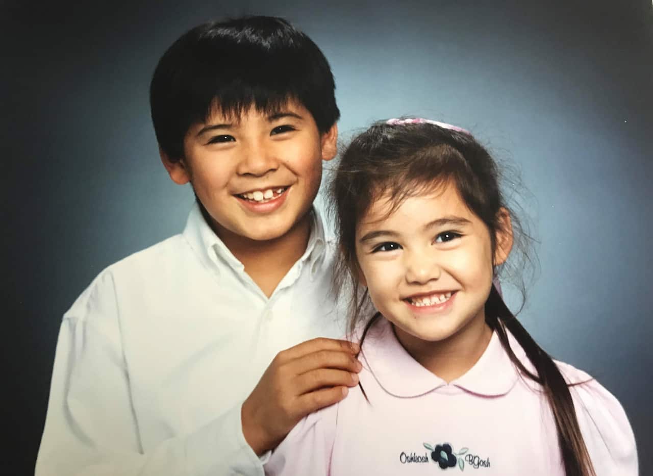 Francesca Hung as a child with her brother Josh.