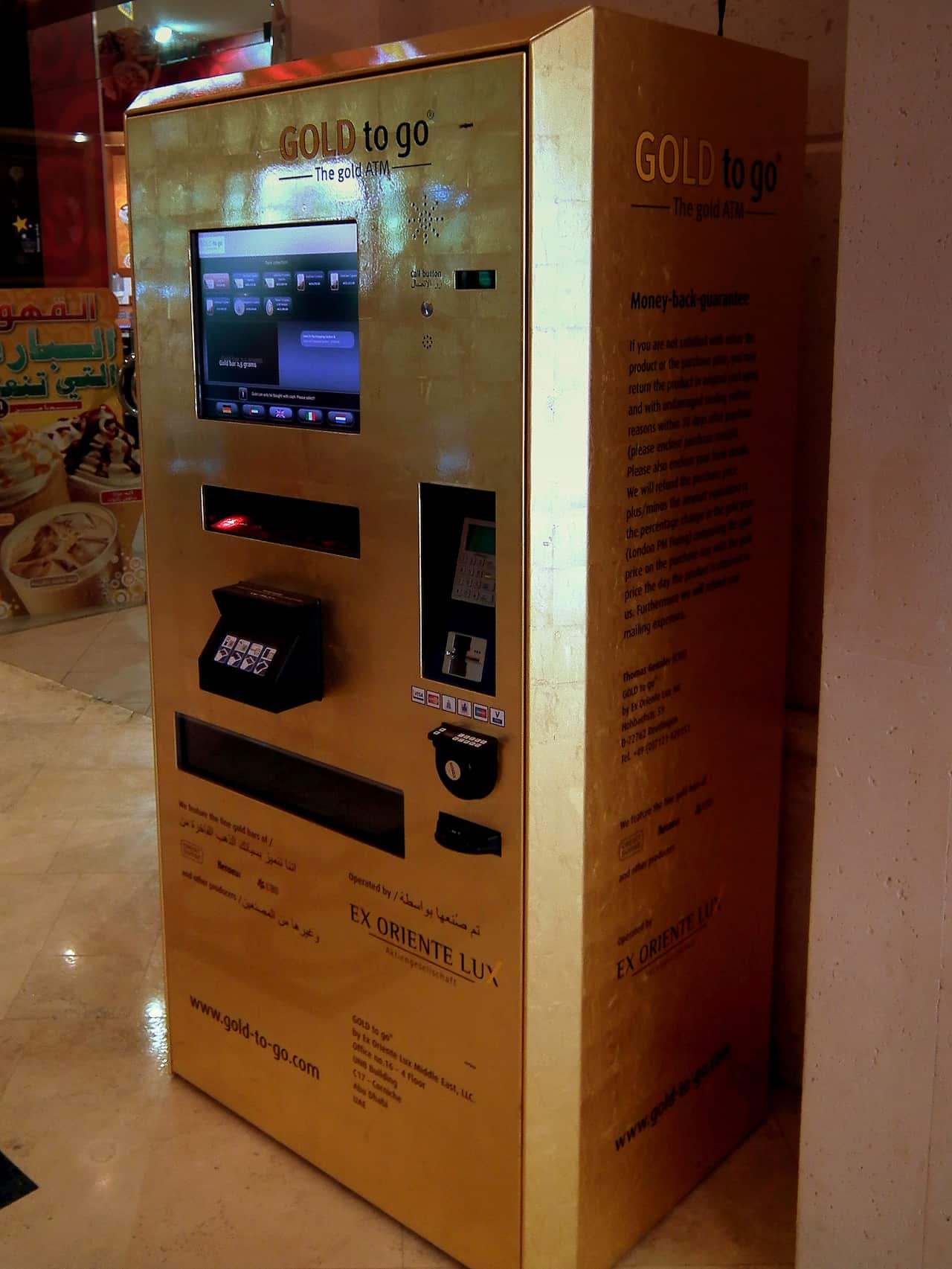 Gold, Vending Machine, Dubai, Hotel, Gold Bars