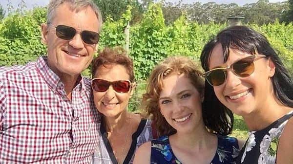 Lars, Vivian, Annabelle and Jessica Falkholt on Christmas Day.