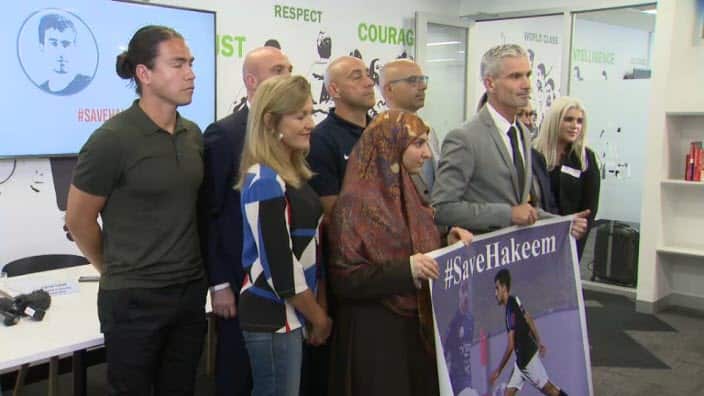 Supporters of Hakeem Alaraibi gather in Melbourne