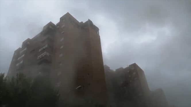A supposed gas explosion has ripped through an entire floor of an apartment block in Madrid.