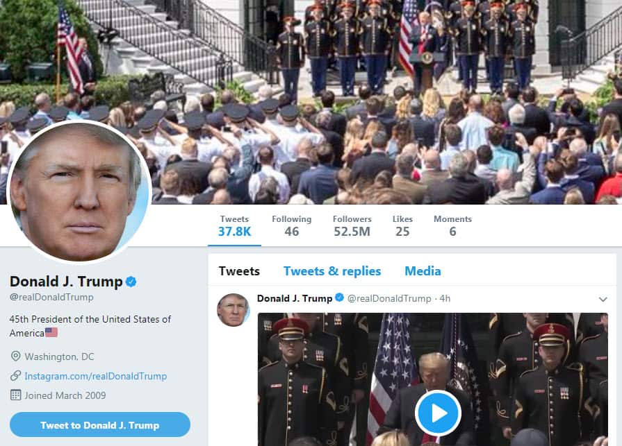 Donald Trump has more than 52 million Twitter followers.