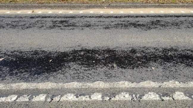 The Oxley Highway near Wauchope has started to melt as the oppressive heat continues.