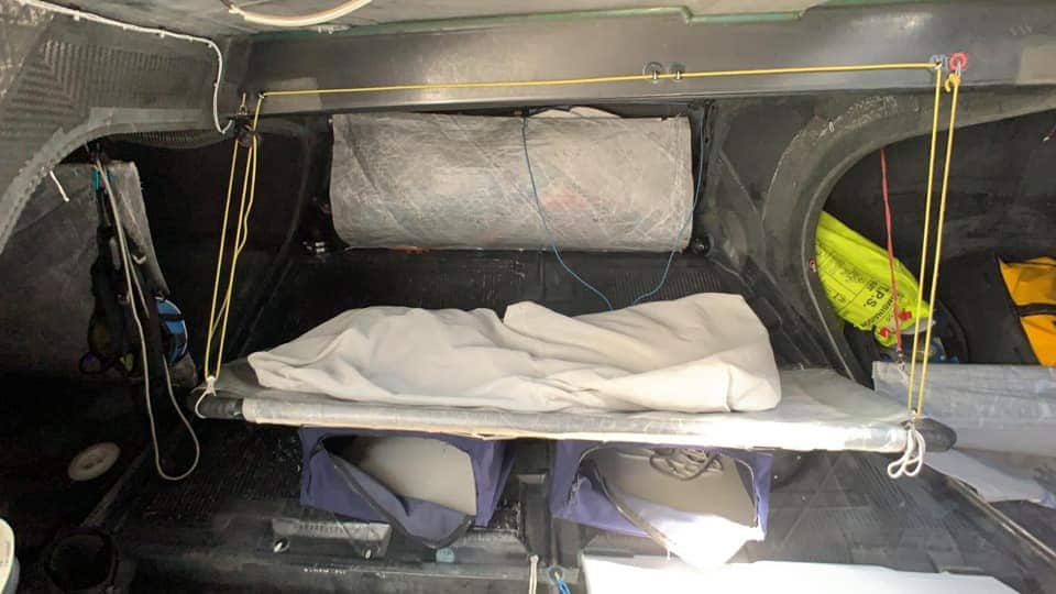 A sleeping bunk inside the Malizia II.