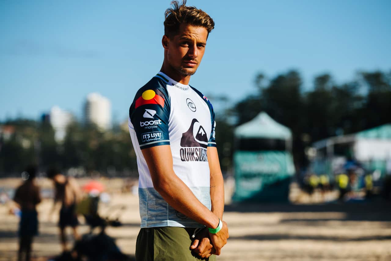 Soli Bailey in his jersey ahead of the WSL Championship Tour.