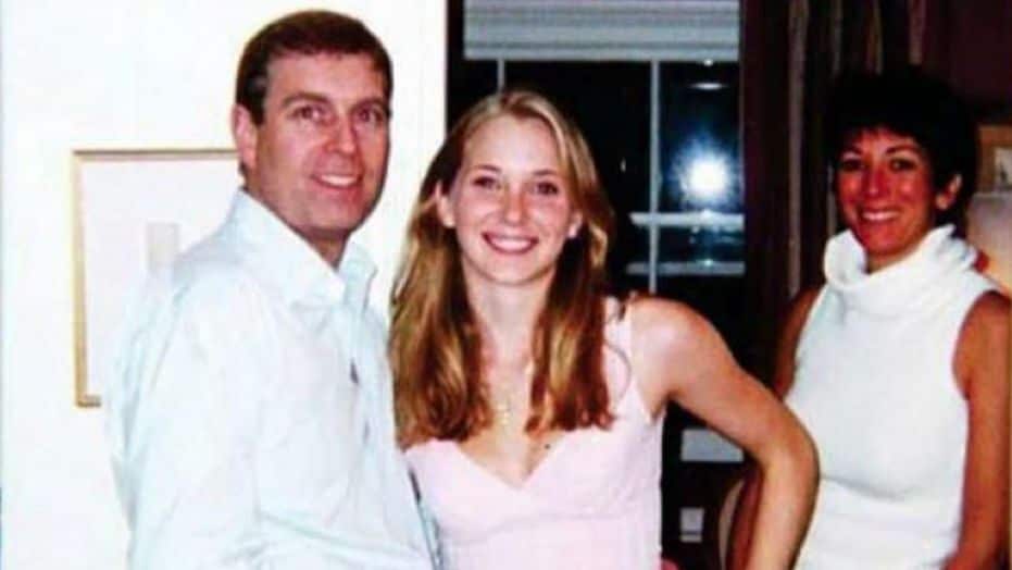 Prince Andrew and Virginia Roberts, now Giuffre, aged 17 at Ghislaine Maxwell’s townhouse in London, 2001.