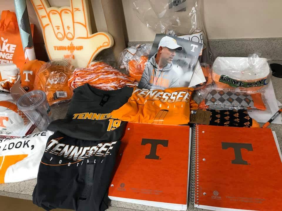 The university sent a surprise package of apparel to the student after hearing his story.