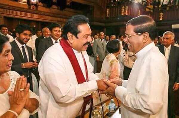 New PM Mahinda Rajapaksha and President Maithripala Sirisena.