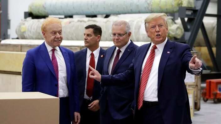 President Donald Trump Prime Minister Scott Morrison and billionaire businessman Anthony Pratt.