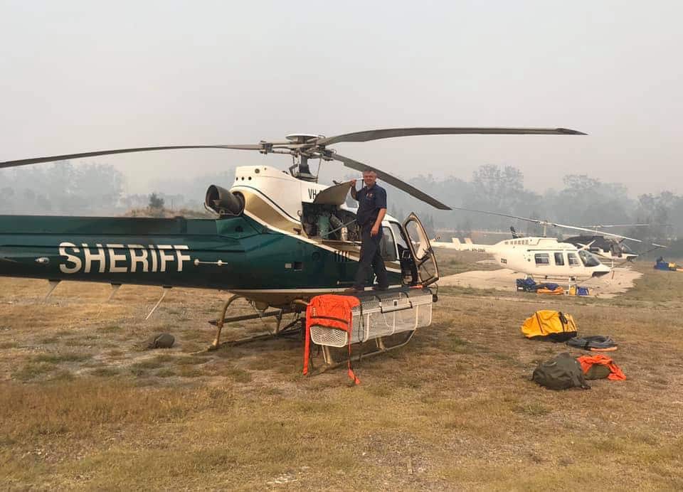 Firefighters prepare to take to the skies as NSW's bushfire threat soars. 