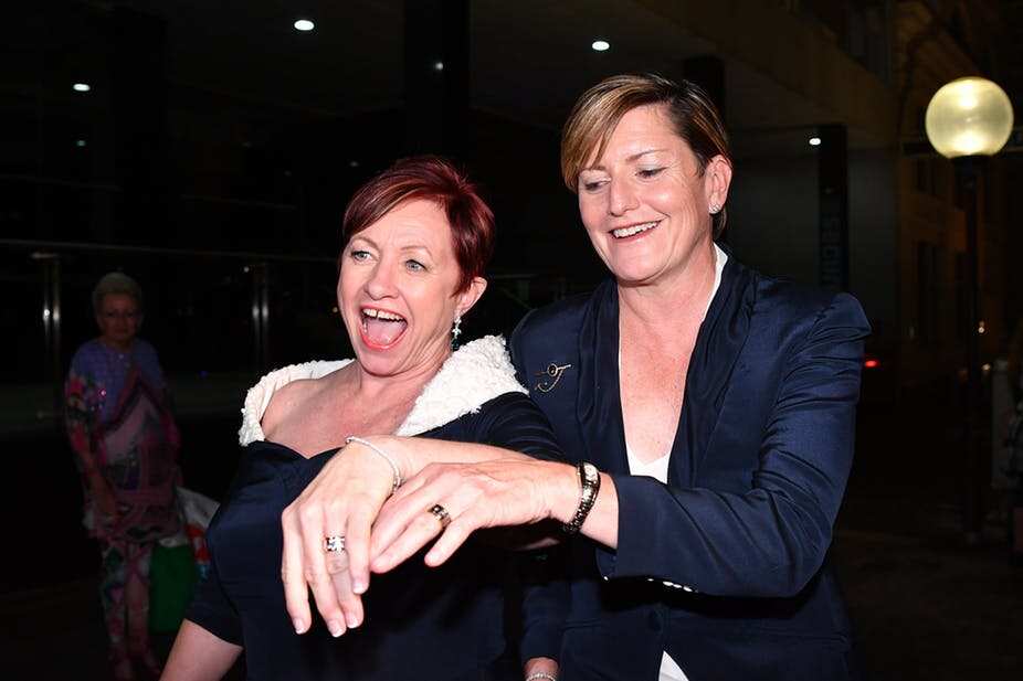 Christine Forster and wife Virginia Edwards