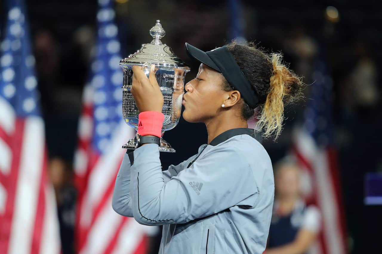 Naomi Osaka after her win.