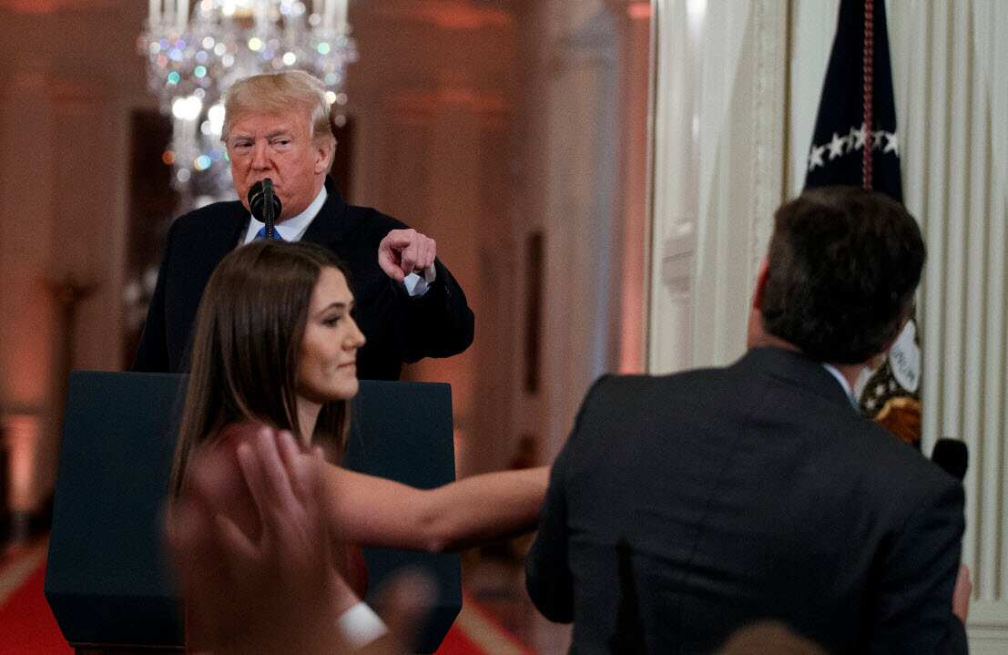 President Donald Trump clashed with CNN journalist Jim Acosta during a news conference in the East Room of the White House.