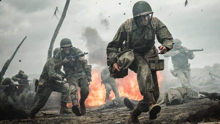 This image released by Summit shows Andrew Garfield in a scene from "Hacksaw Ridge."