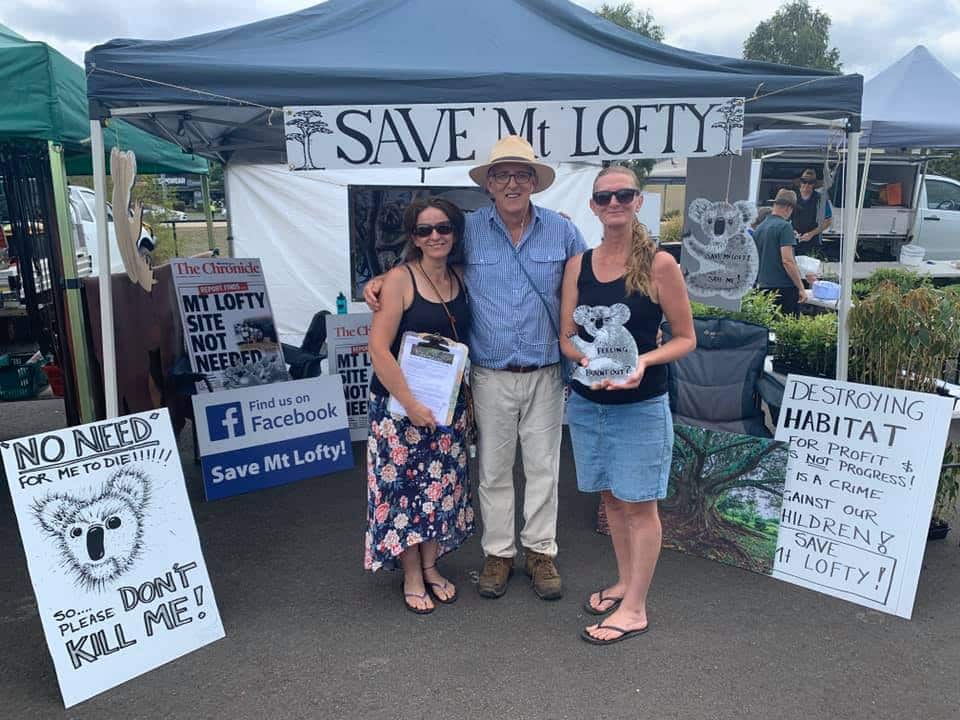 Left to right: Save Mt Lofty group members, Renae Dunn, Chris Meibusch and Justine Dunn.