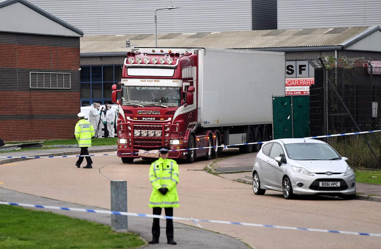 The container lorry where 39 people were found dead inside.
