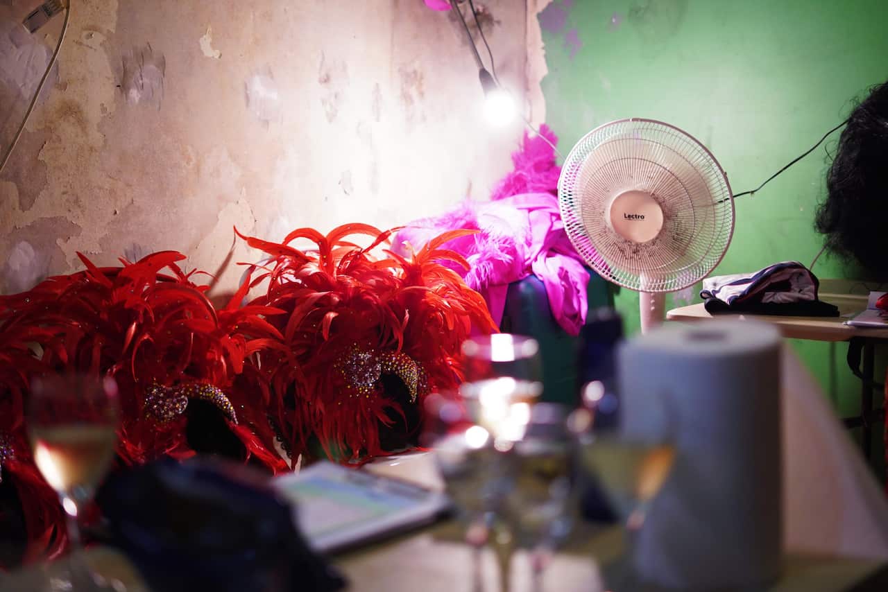 The Queens came dressed in colourful cabaret costumes for the fundraising night.