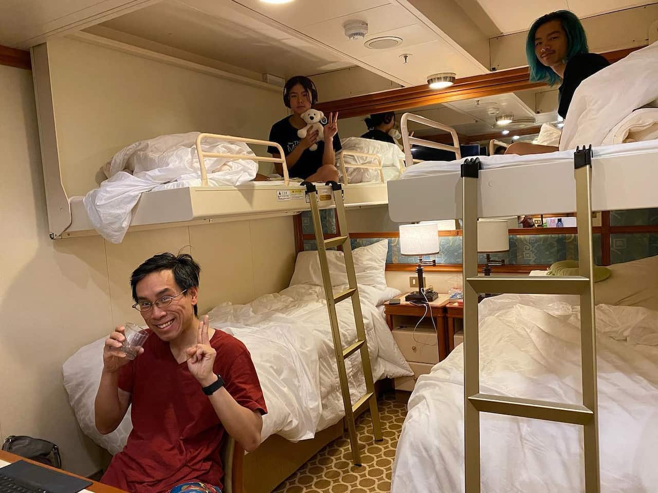 Aun Na Tan's family on board the ship.