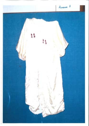 A photo of the kimono left by Mr Edwards.