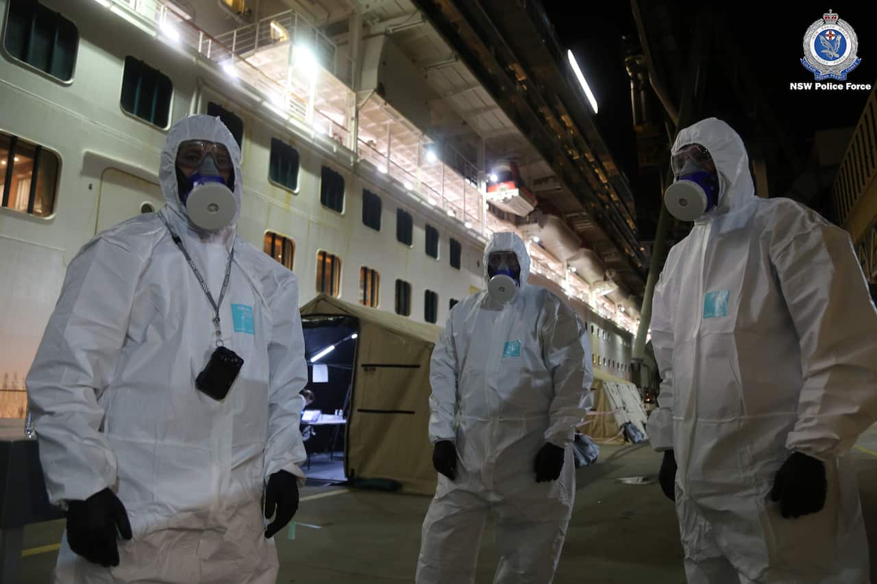 Strike Force Bast conduct inquiries on-board the Ruby Princess