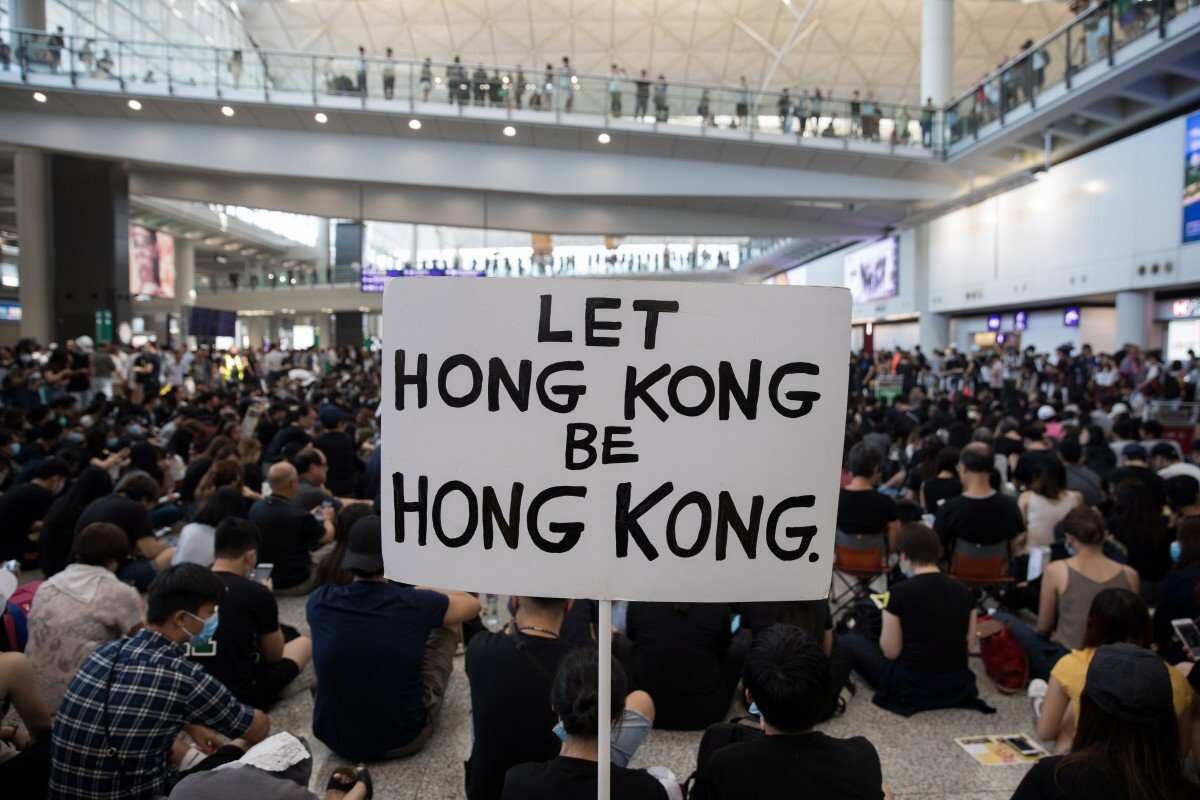 Pro-democracy protesters take over Hong Kong airport as part of their earlier protests. 