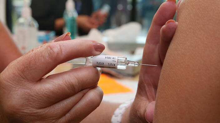 A child get the meningococcal vaccine.
