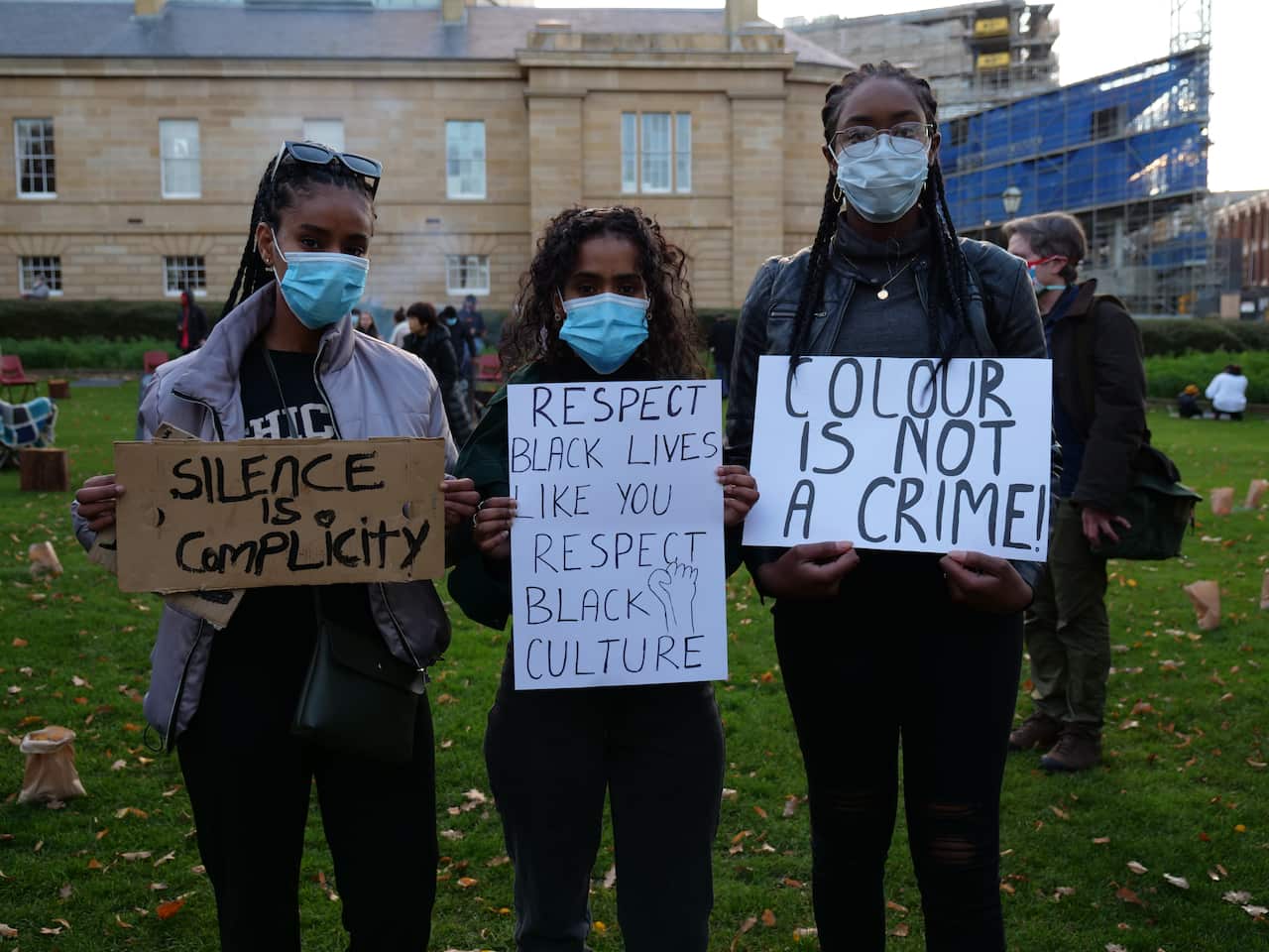 Serkalem Mulu, Achamyalesh Mulu, and Mariam Kaba attended a vigil in Hobart