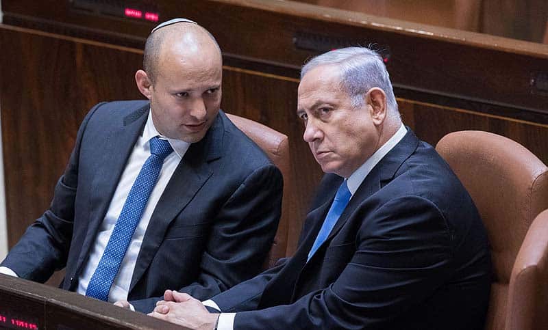 PM Netanyahu and Naftali Bennett.