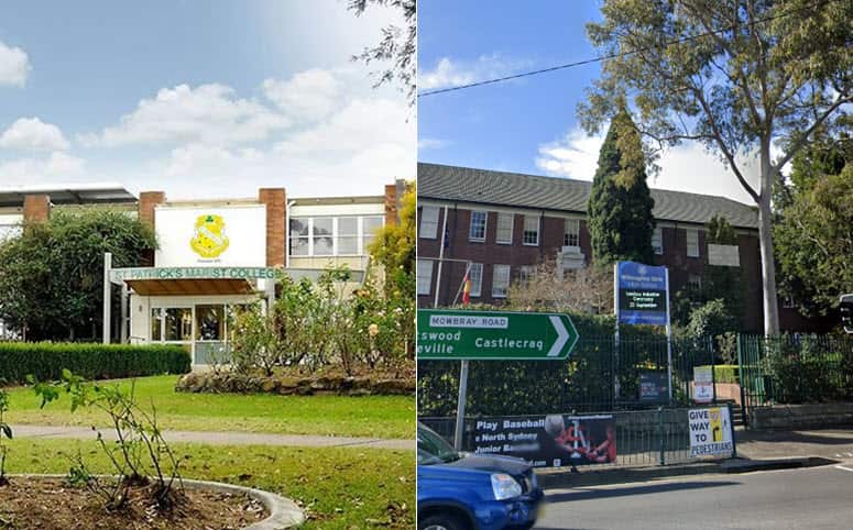 St Patrick's Marist College in Dundas and Willoughby Girls High School both remained shut on Tuesday due to the coronavirus.