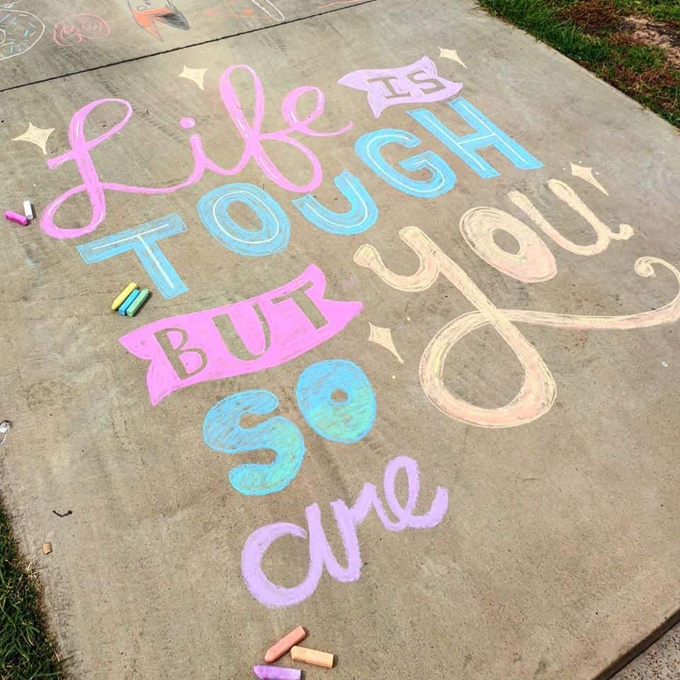 Tamworth's chalk creations.