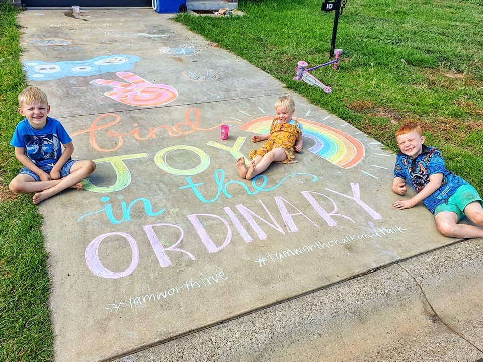 Tamworth's chalk creations.