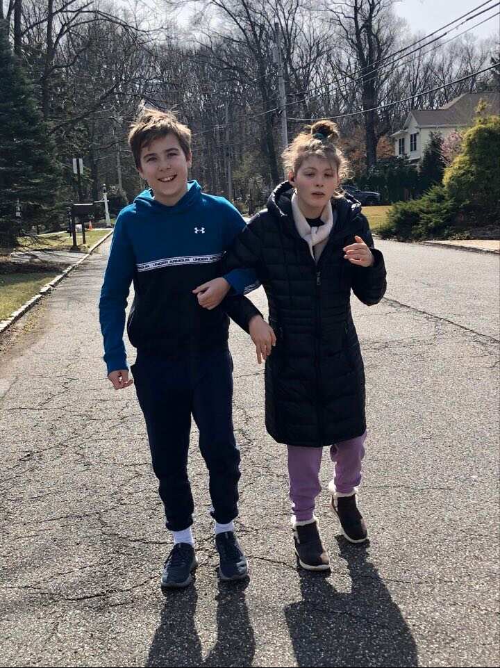 Amanda and Rupert's children Jack, 11, and Megan, 15.