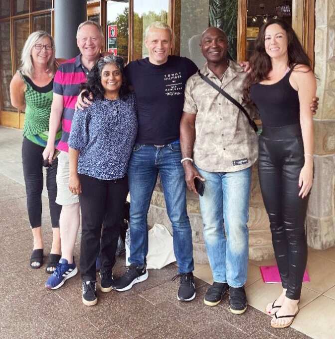 Martin Stark with the board of the World Gay Boxing Championships.