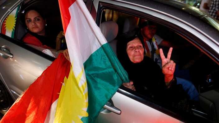 Celebrations in Erbil after the referendum.