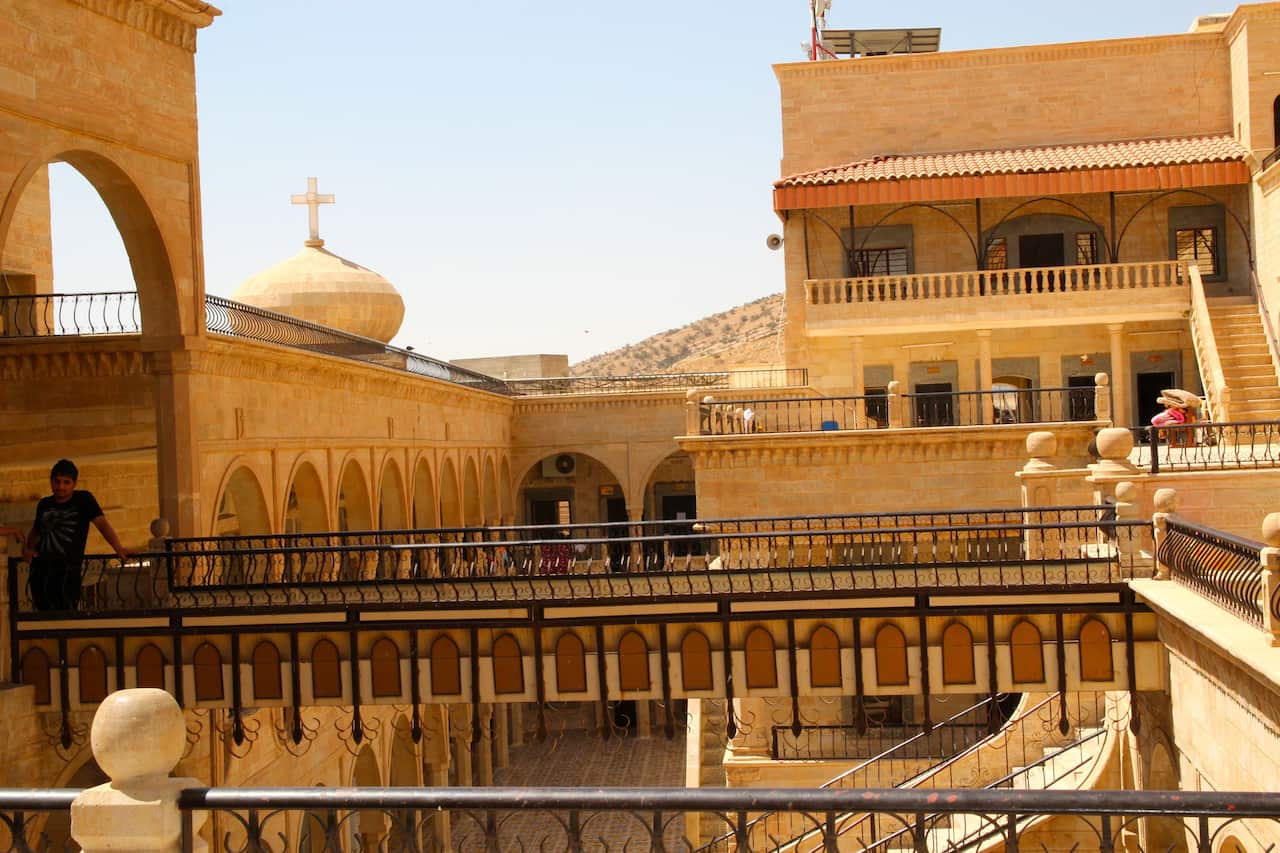 The Hama family fled, along with 250 others, to the picturesque Mar Mattai Monastery, situated at the top of Mount Alfaf, 20km from Mosul. (Sophie Cousins)
