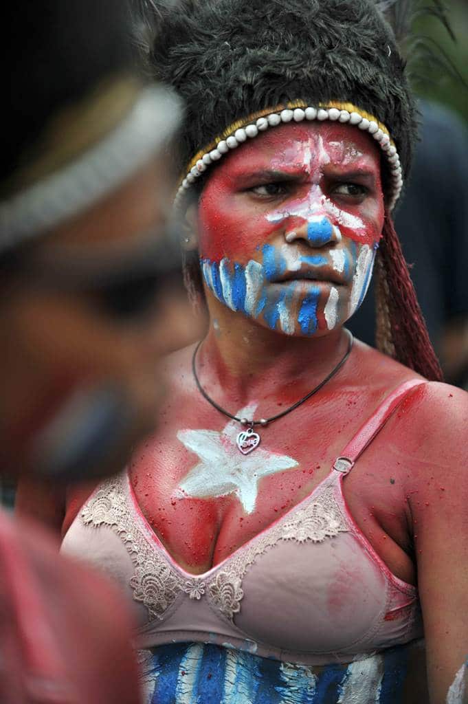 A Papuan protester