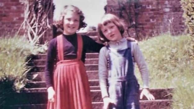 Childhood photograph of Grenfell Tower fire victim Victoria King (right) with her sister Penny.