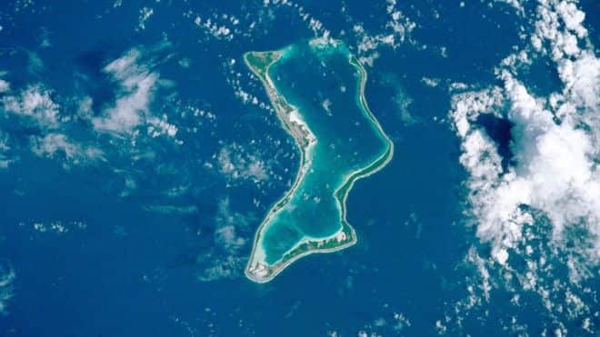 Diego Garcia, a British Indian Ocean Territory and the largest of the islands in the Chagos Archipelago